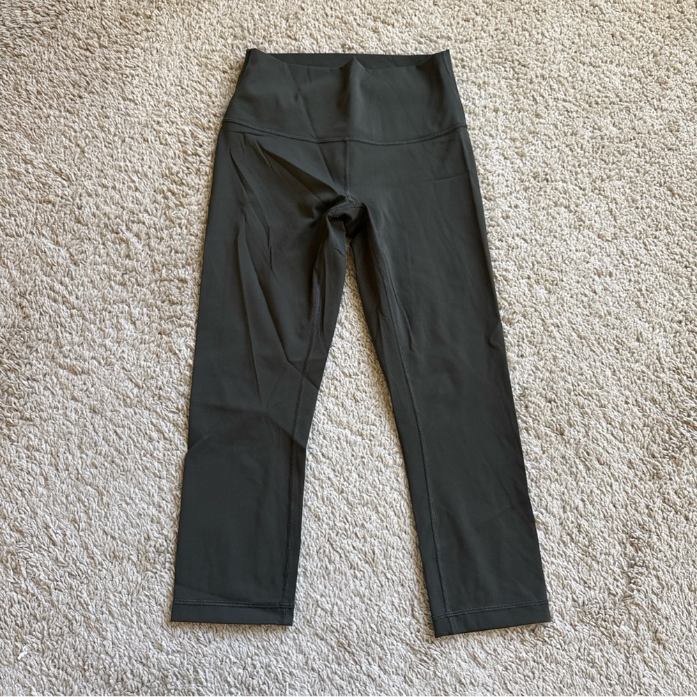 NWOT lululemon Wunder-train dark olive green cropped Leggings